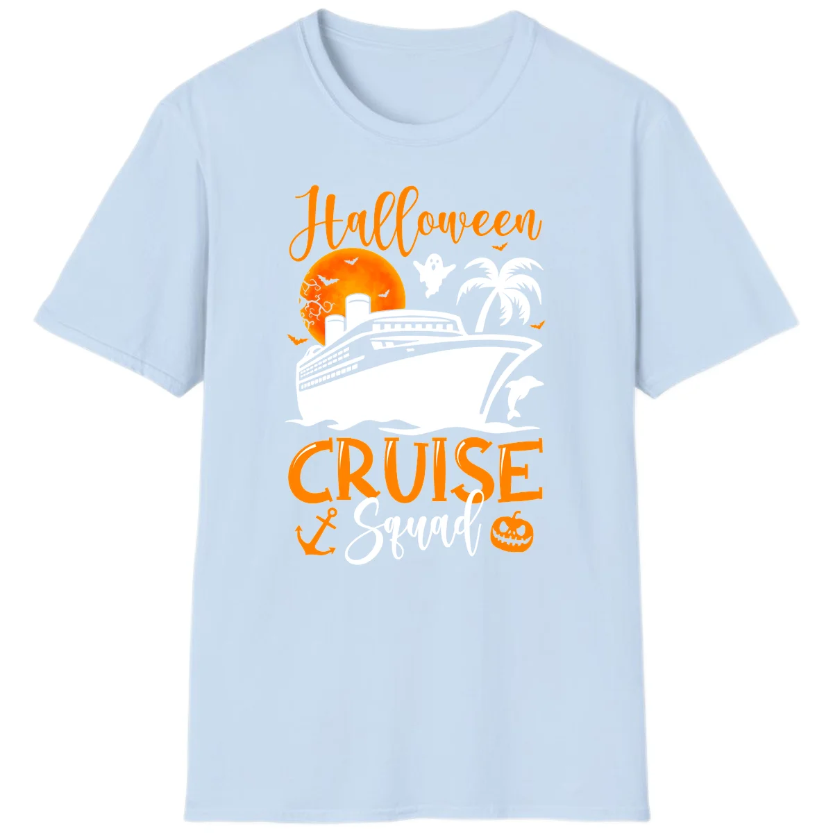 Halloween Cruise Squad T-Shirt in Light Blue