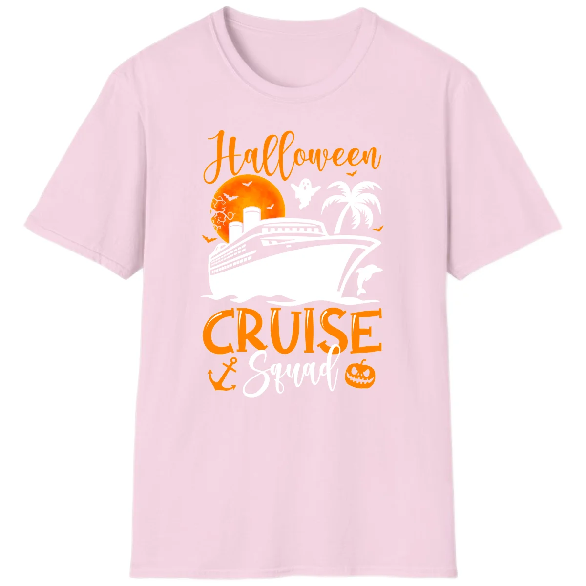 Halloween Cruise Squad T-Shirt in Light Pink