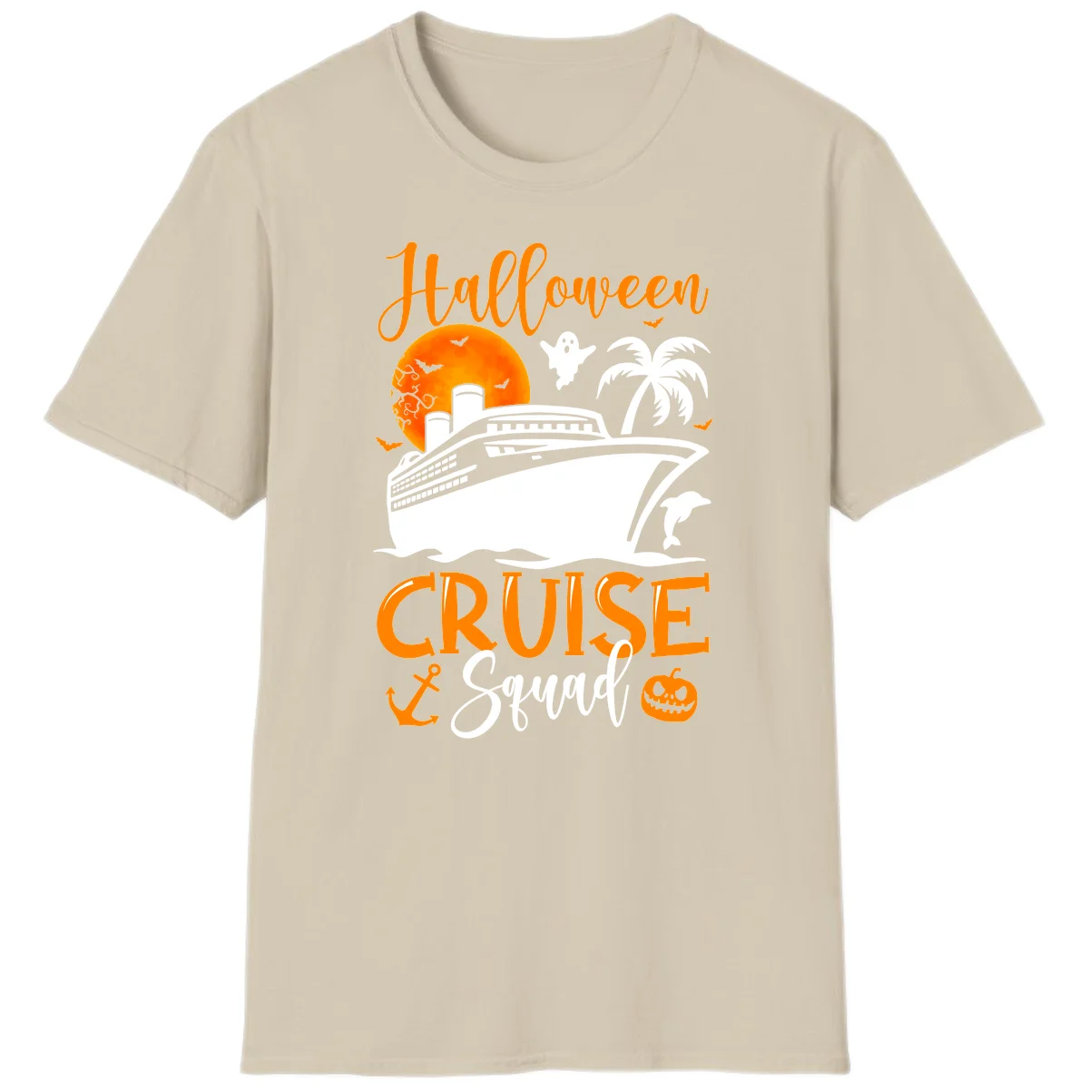 Halloween Cruise Squad T-Shirt in Sand