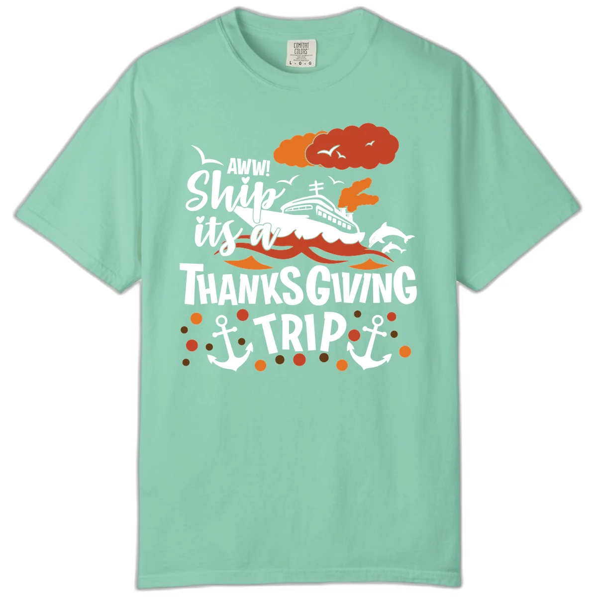 Aww Ship It's A Thanksgiving Trip Comfort Color in Island Reef