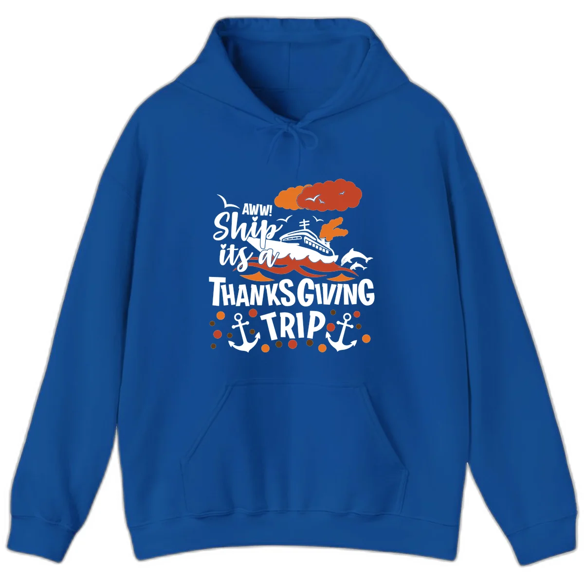 Aww Ship It's A Thanksgiving Trip Hoodie in Royal