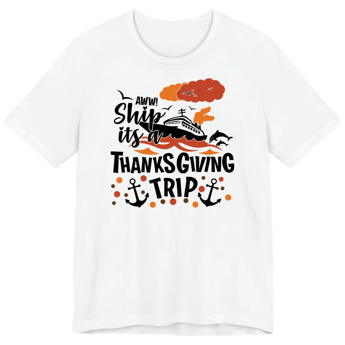 Aww Ship It's A Thanksgiving Trip Premium T-Shirt in White