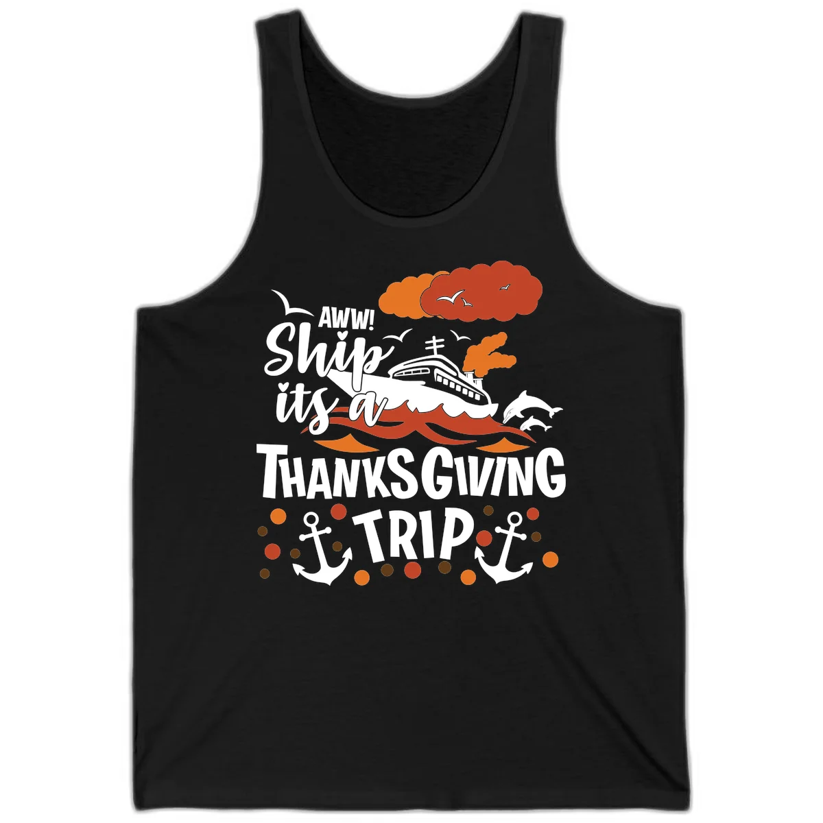 Aww Ship It's A Thanksgiving Trip Tank in Black