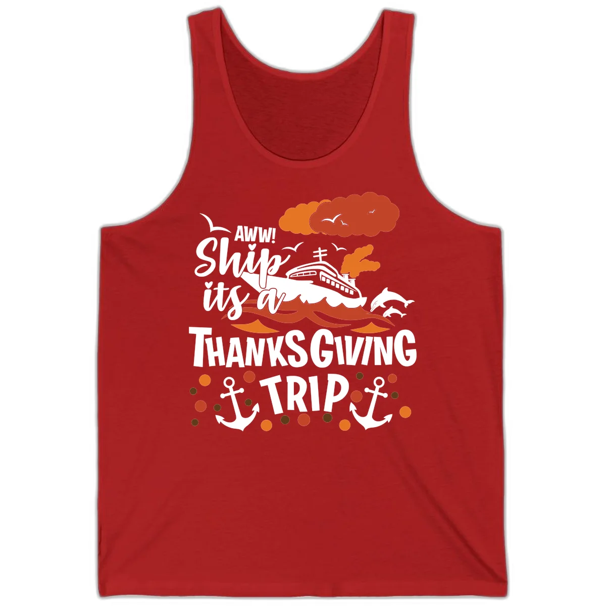 Aww Ship It's A Thanksgiving Trip Tank in Red