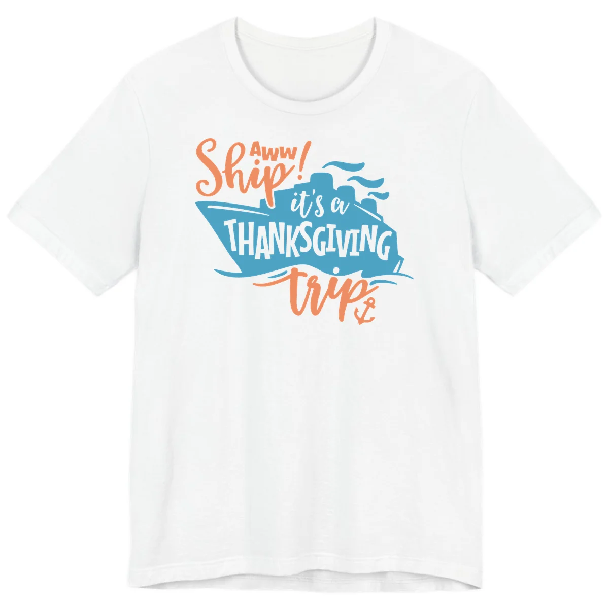 Aww Ship It's a Thanksgiving Trip Premium T-Shirt in White