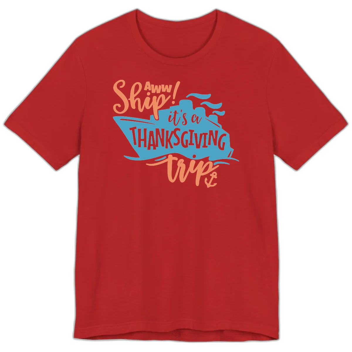Aww Ship It's a Thanksgiving Trip Premium T-Shirt in Red