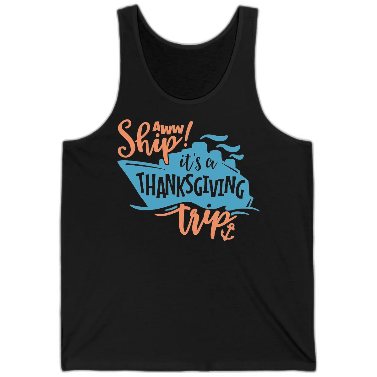 Aww Ship It's a Thanksgiving Trip Tank in Black