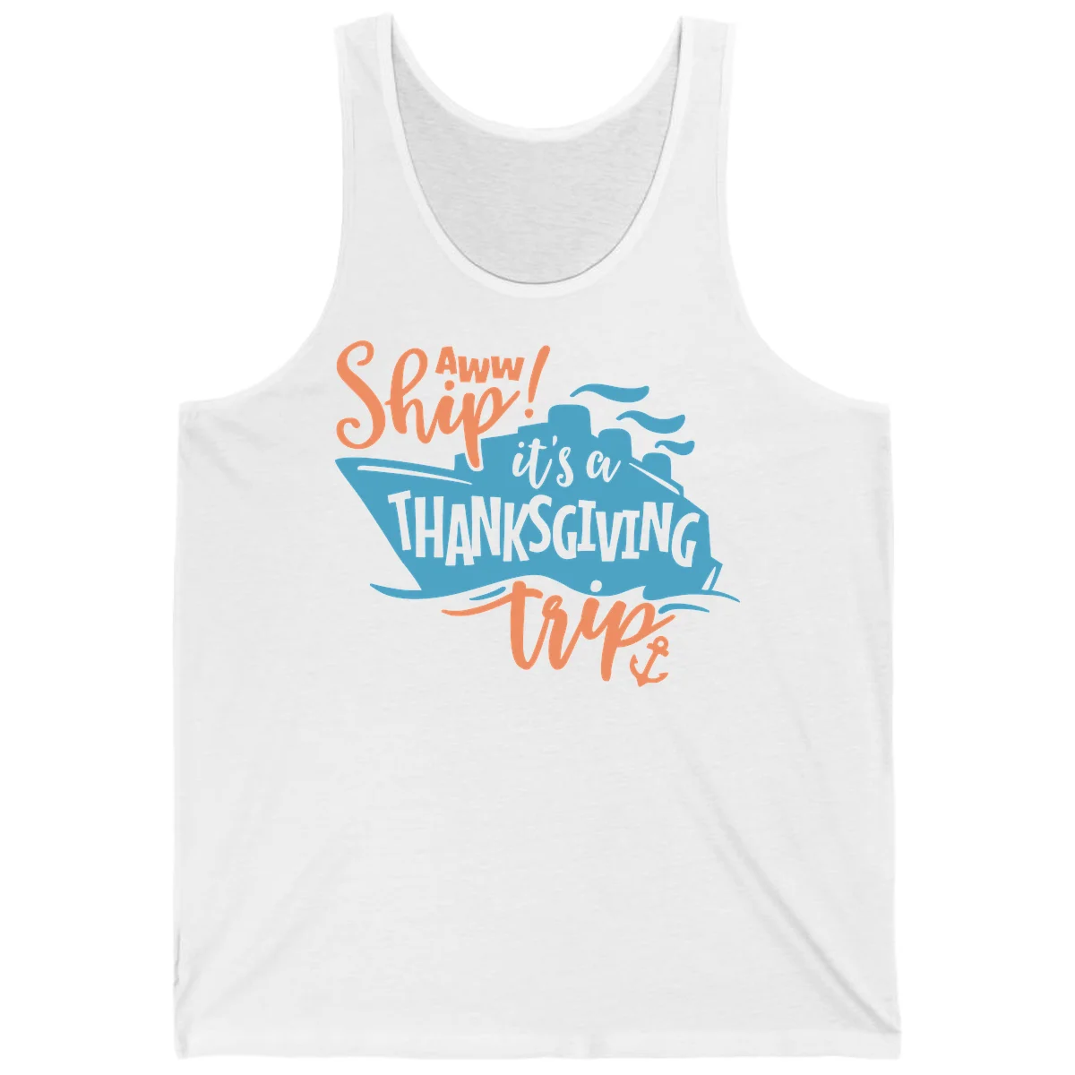 Aww Ship It's a Thanksgiving Trip Tank in White
