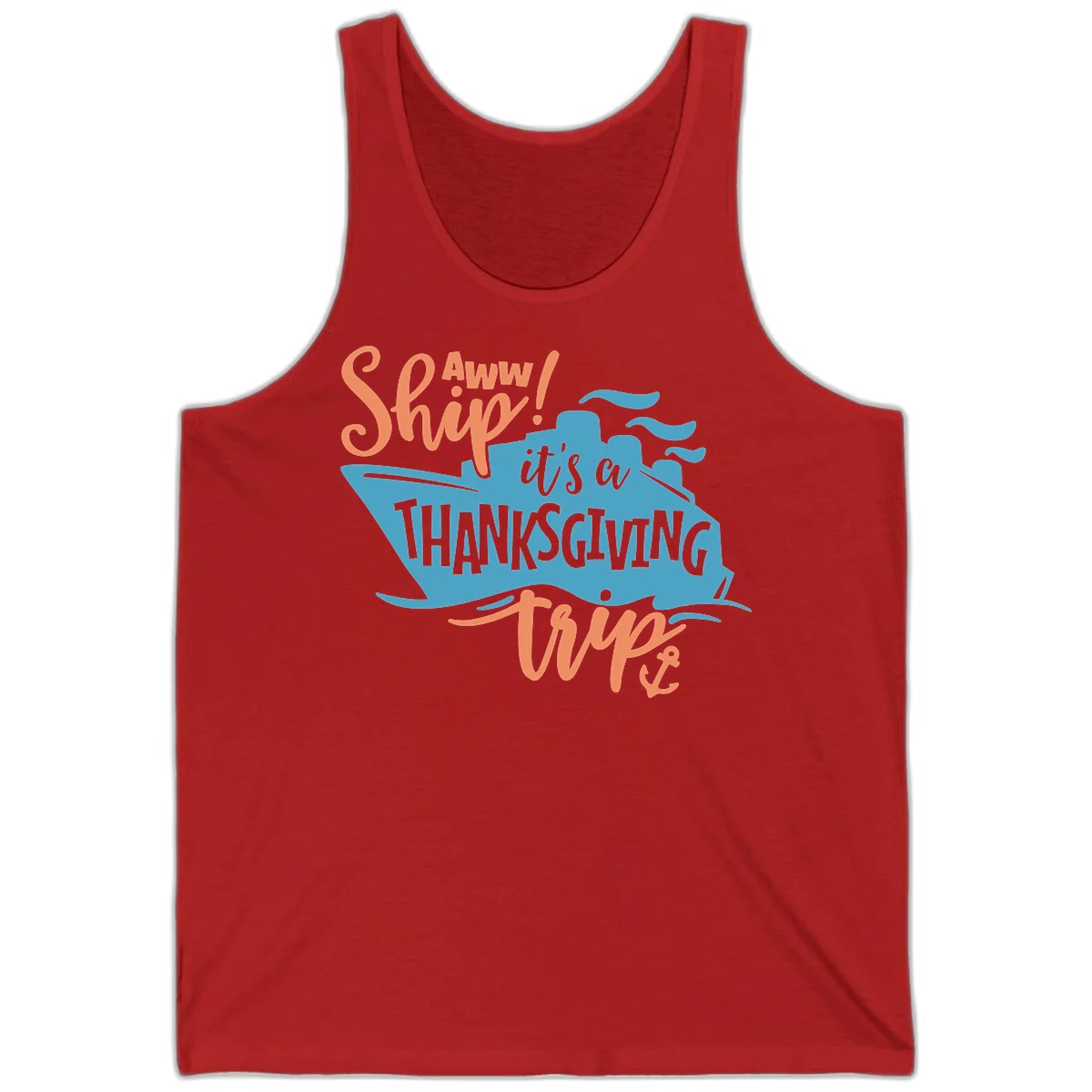Aww Ship It's a Thanksgiving Trip Tank in Red