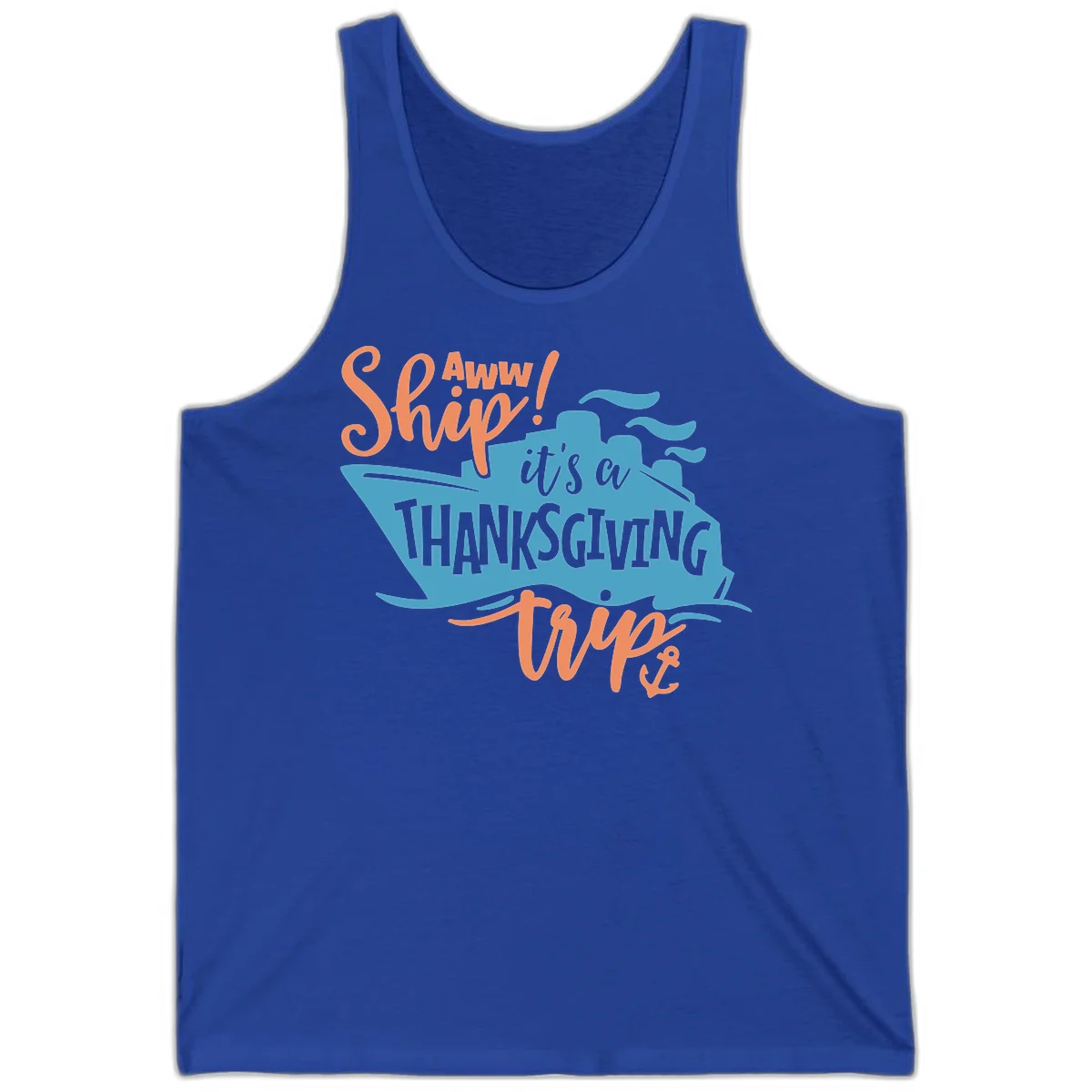 Aww Ship It's a Thanksgiving Trip Tank in True Royal