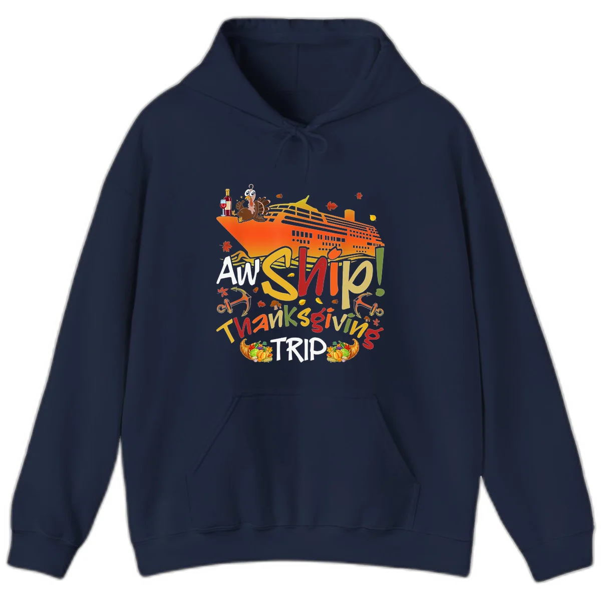 An Ship Thanksgiving Trip Hoodie in Navy