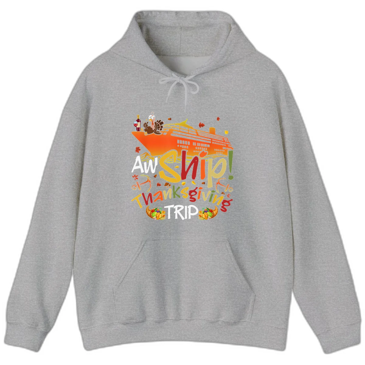 An Ship Thanksgiving Trip Hoodie in Sport Grey