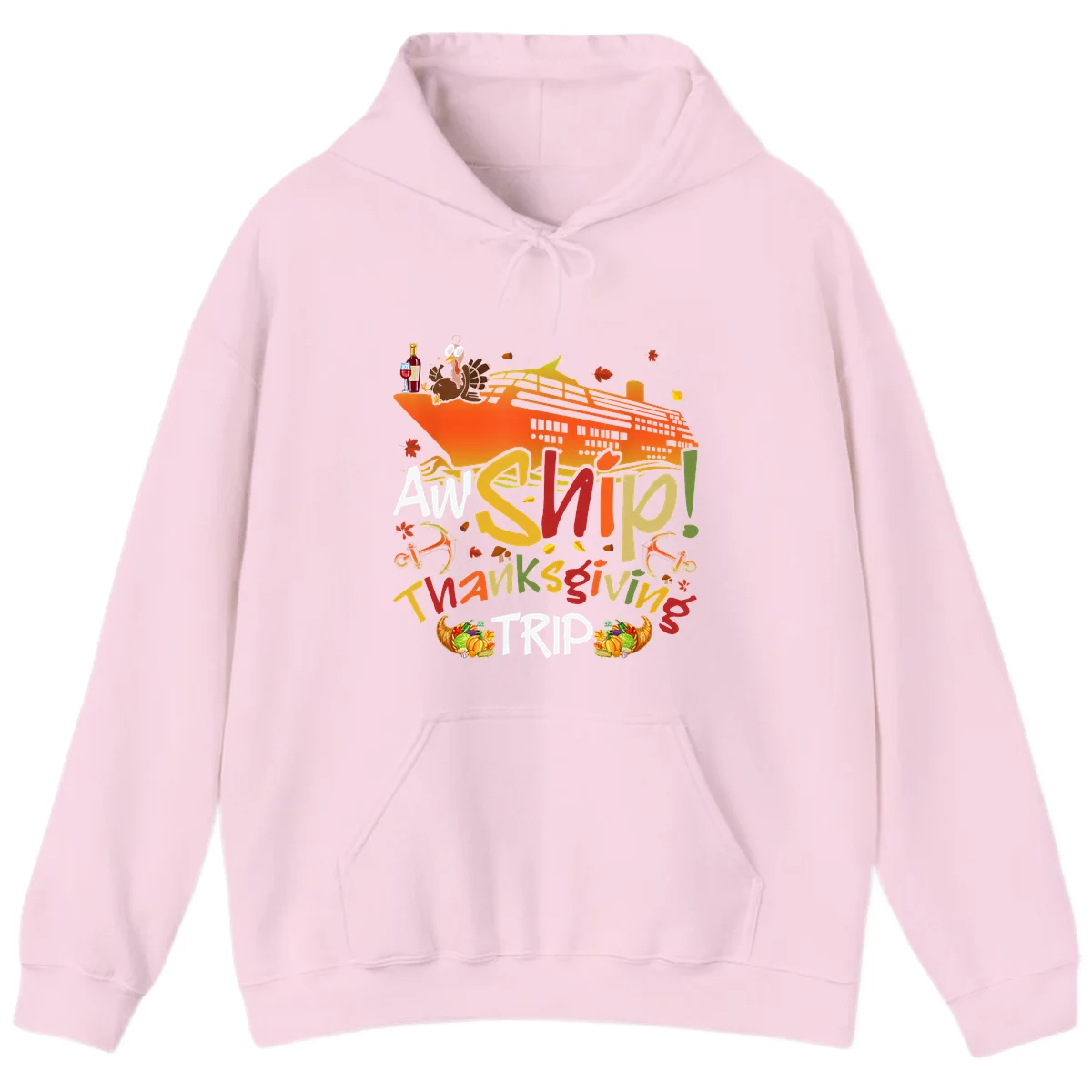 An Ship Thanksgiving Trip Hoodie in Light Pink