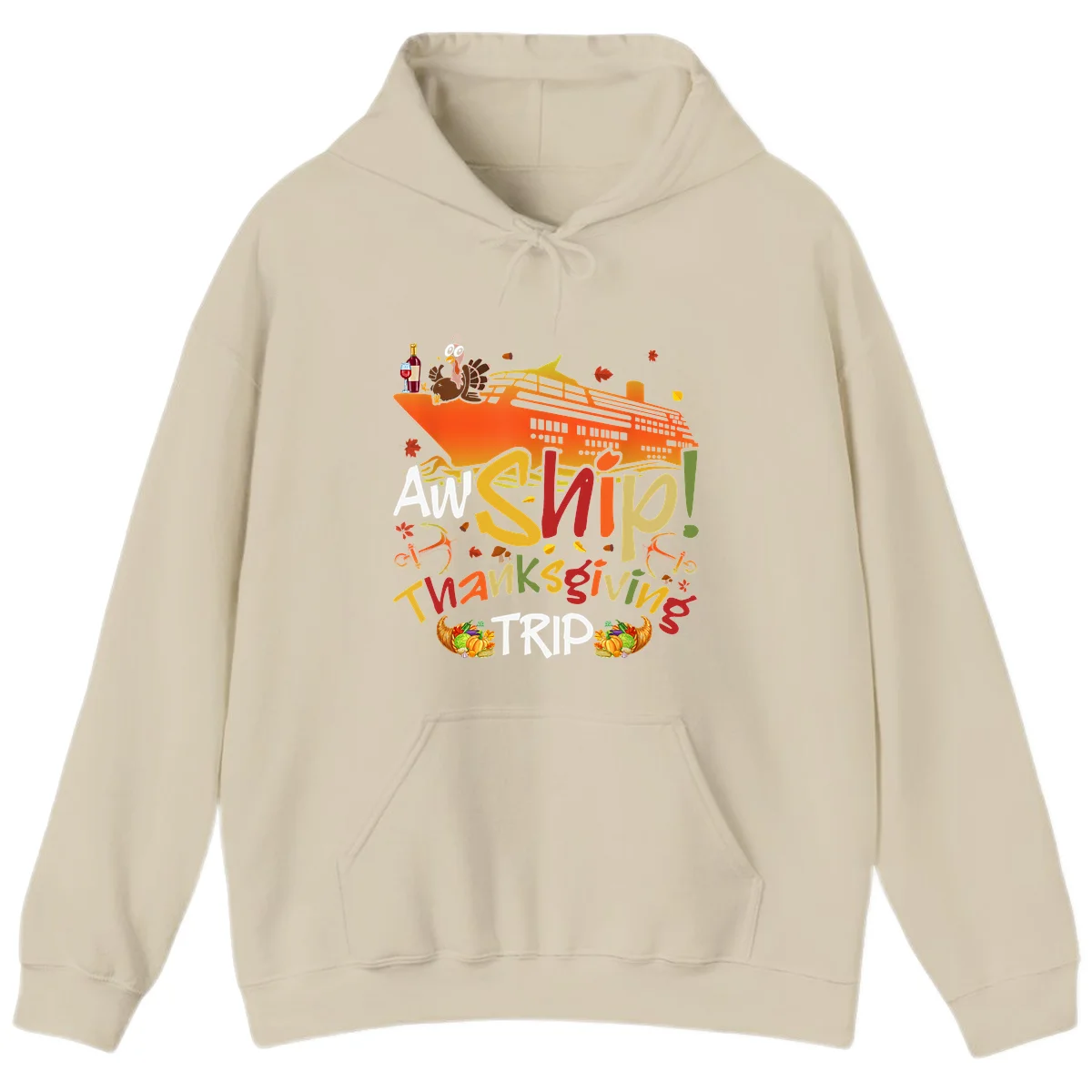 An Ship Thanksgiving Trip Hoodie in Sand