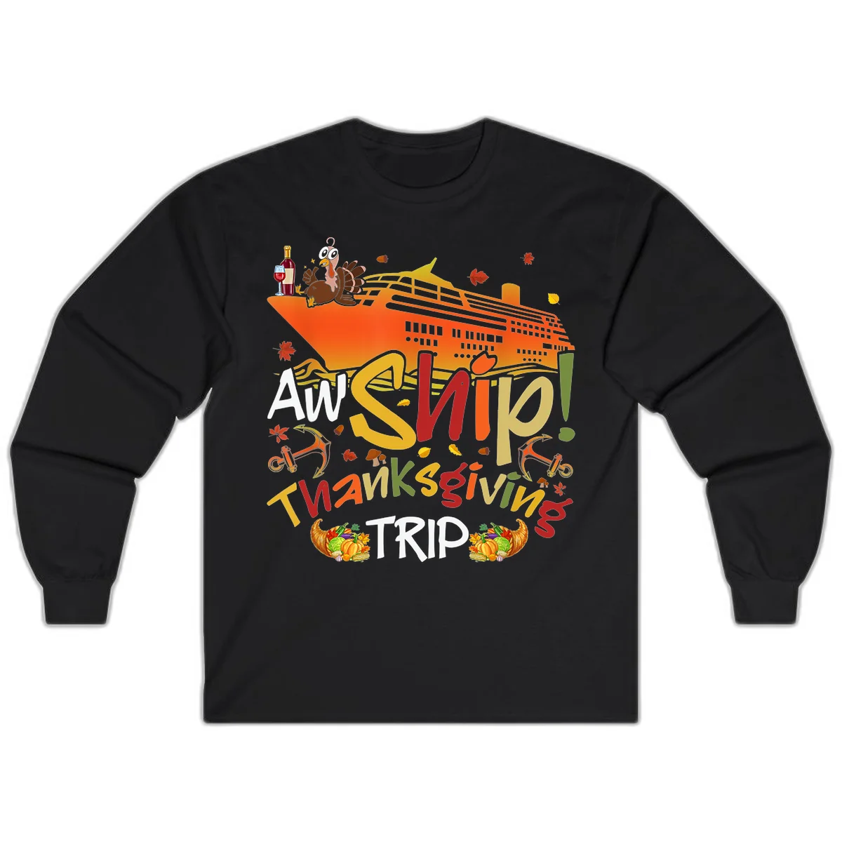An Ship Thanksgiving Trip Long Sleeve in Black