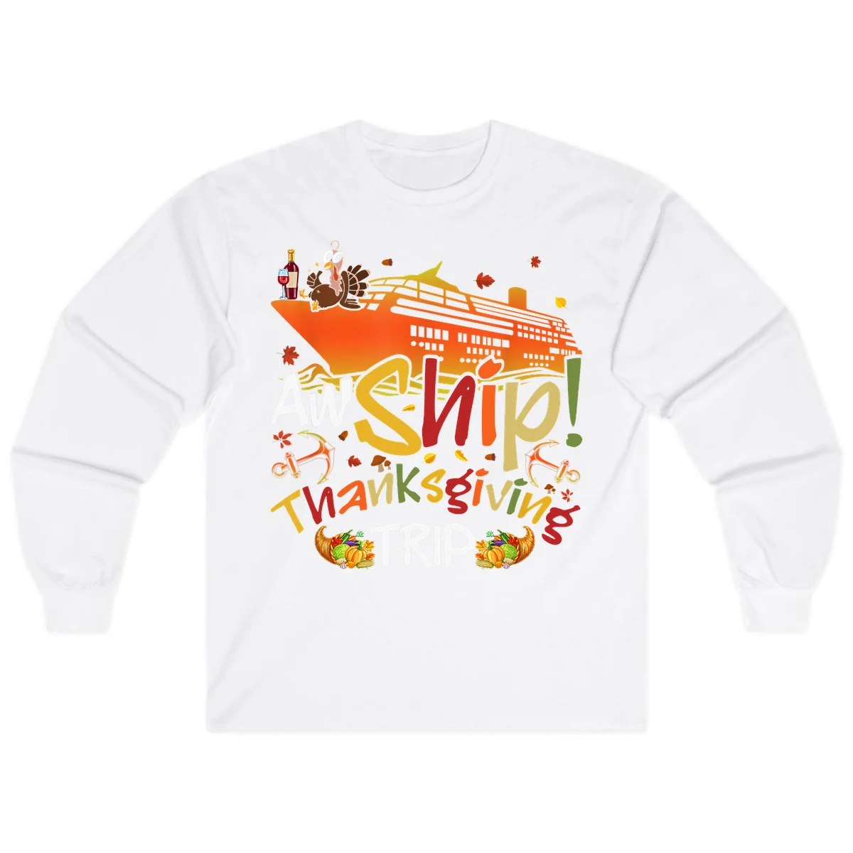An Ship Thanksgiving Trip Long Sleeve in White