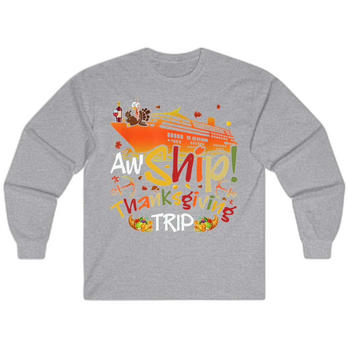 An Ship Thanksgiving Trip Long Sleeve in Sport Grey
