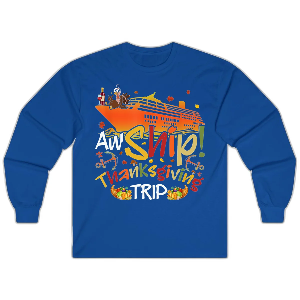 An Ship Thanksgiving Trip Long Sleeve in Royal