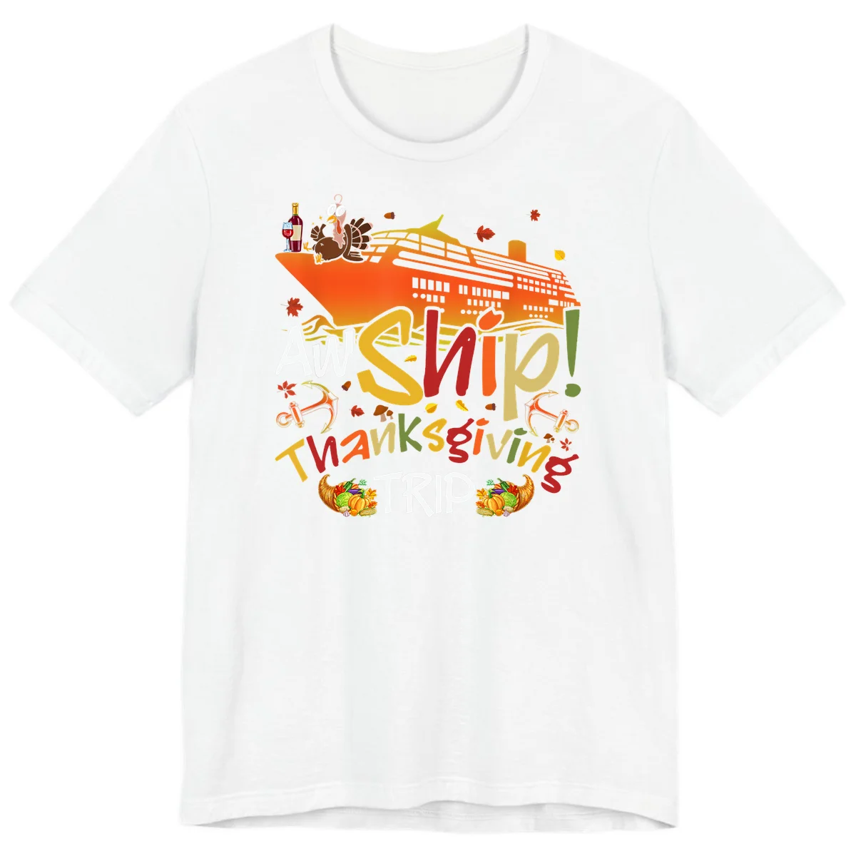 An Ship Thanksgiving Trip Premium T-Shirt in White
