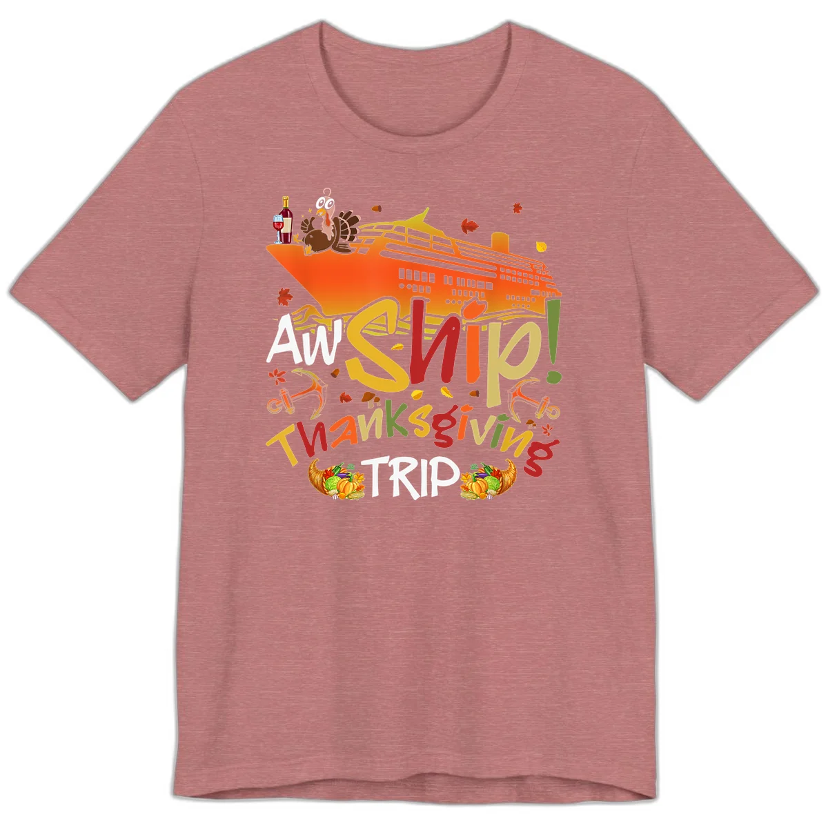 An Ship Thanksgiving Trip Premium T-Shirt in Heather Mauve