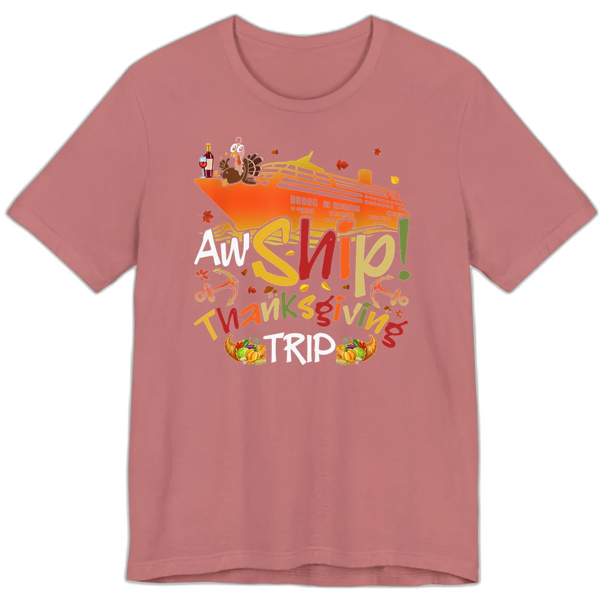 An Ship Thanksgiving Trip Premium T-Shirt in Mauve