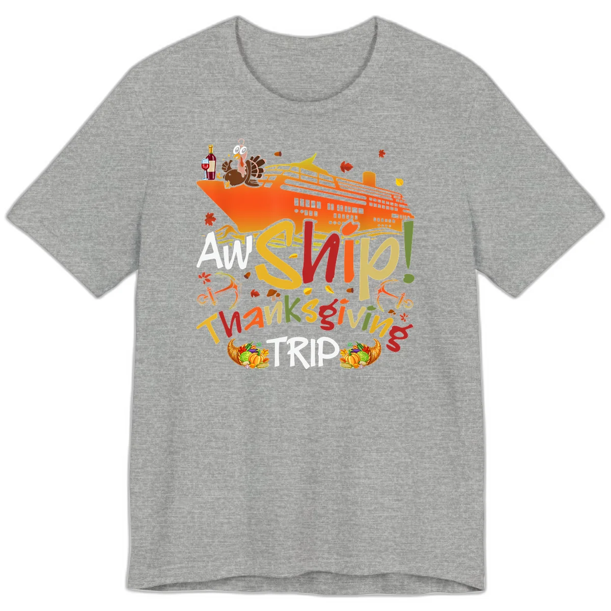 An Ship Thanksgiving Trip Premium T-Shirt in Athletic Heather