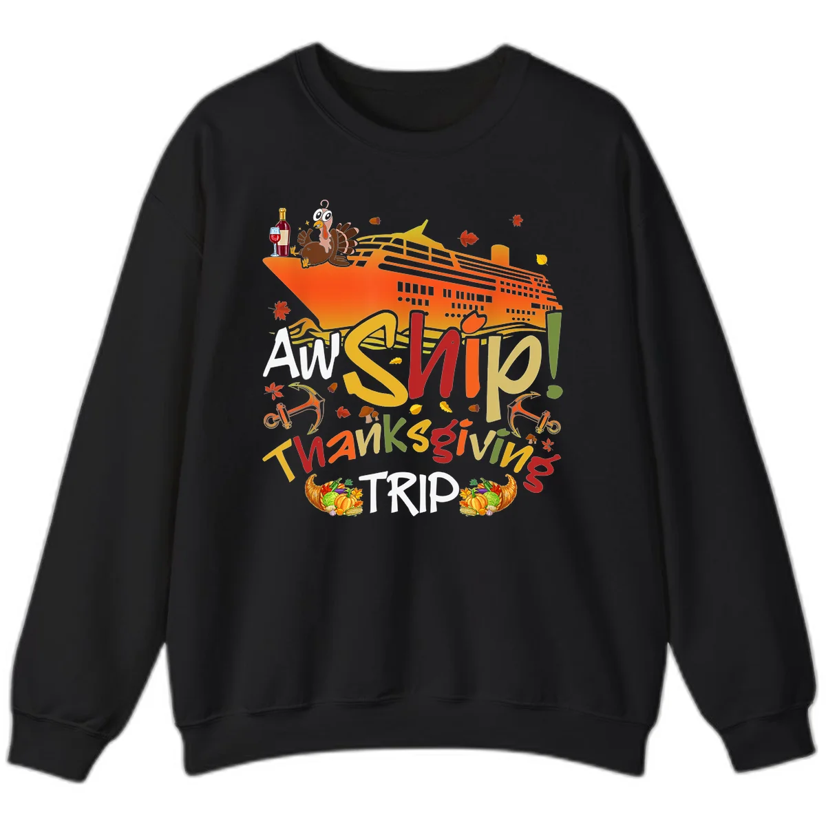 An Ship Thanksgiving Trip Sweatshirt in Black