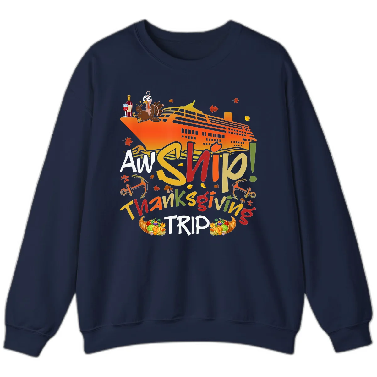 An Ship Thanksgiving Trip Sweatshirt in Navy