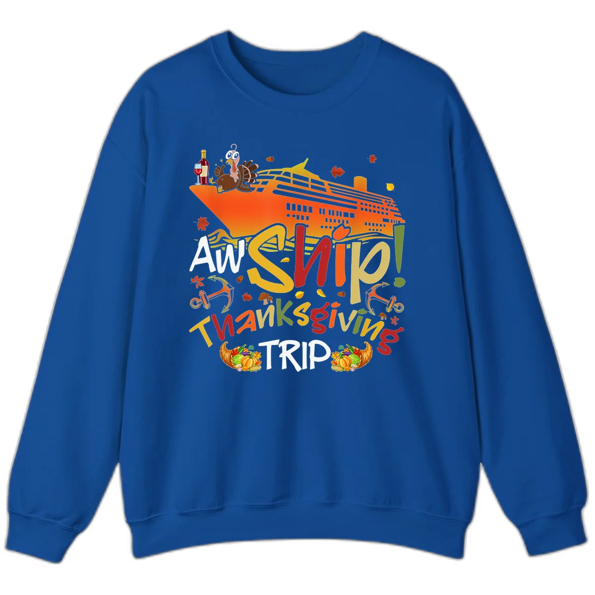 An Ship Thanksgiving Trip Sweatshirt in Royal