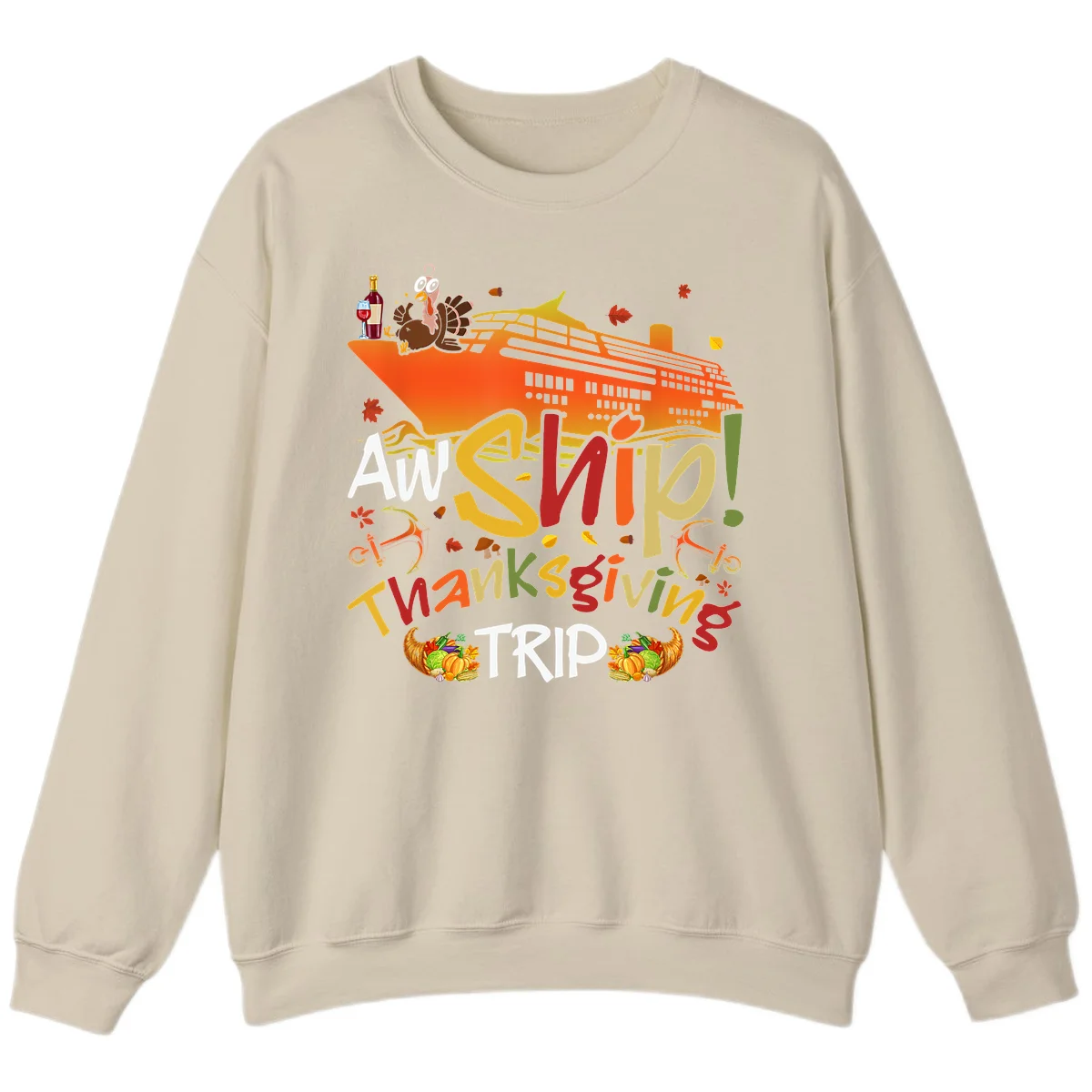 An Ship Thanksgiving Trip Sweatshirt in Sand