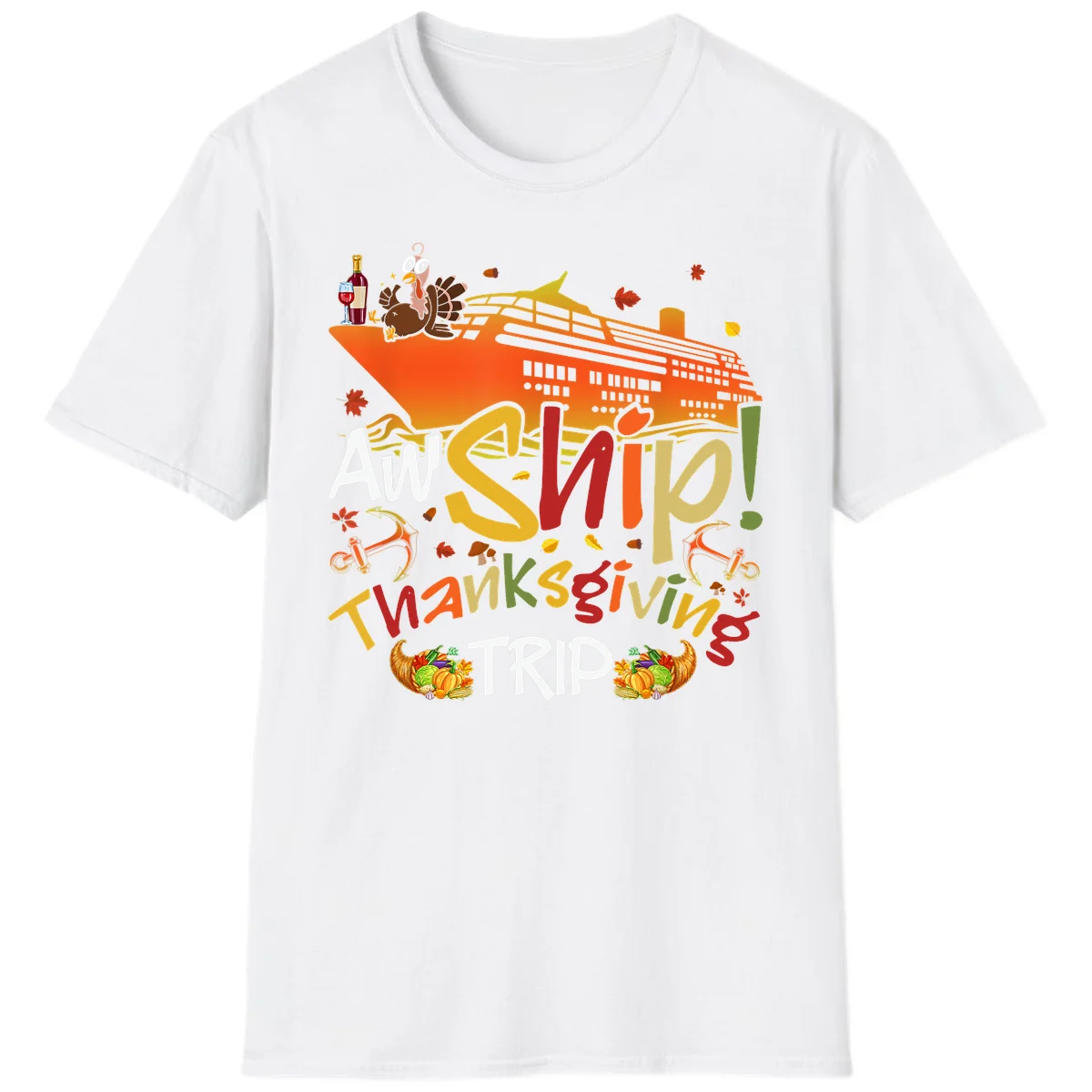 An Ship Thanksgiving Trip T-Shirt in White