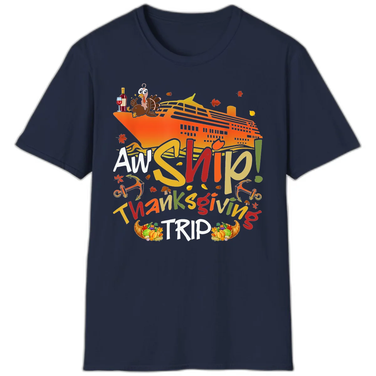 An Ship Thanksgiving Trip T-Shirt in Navy