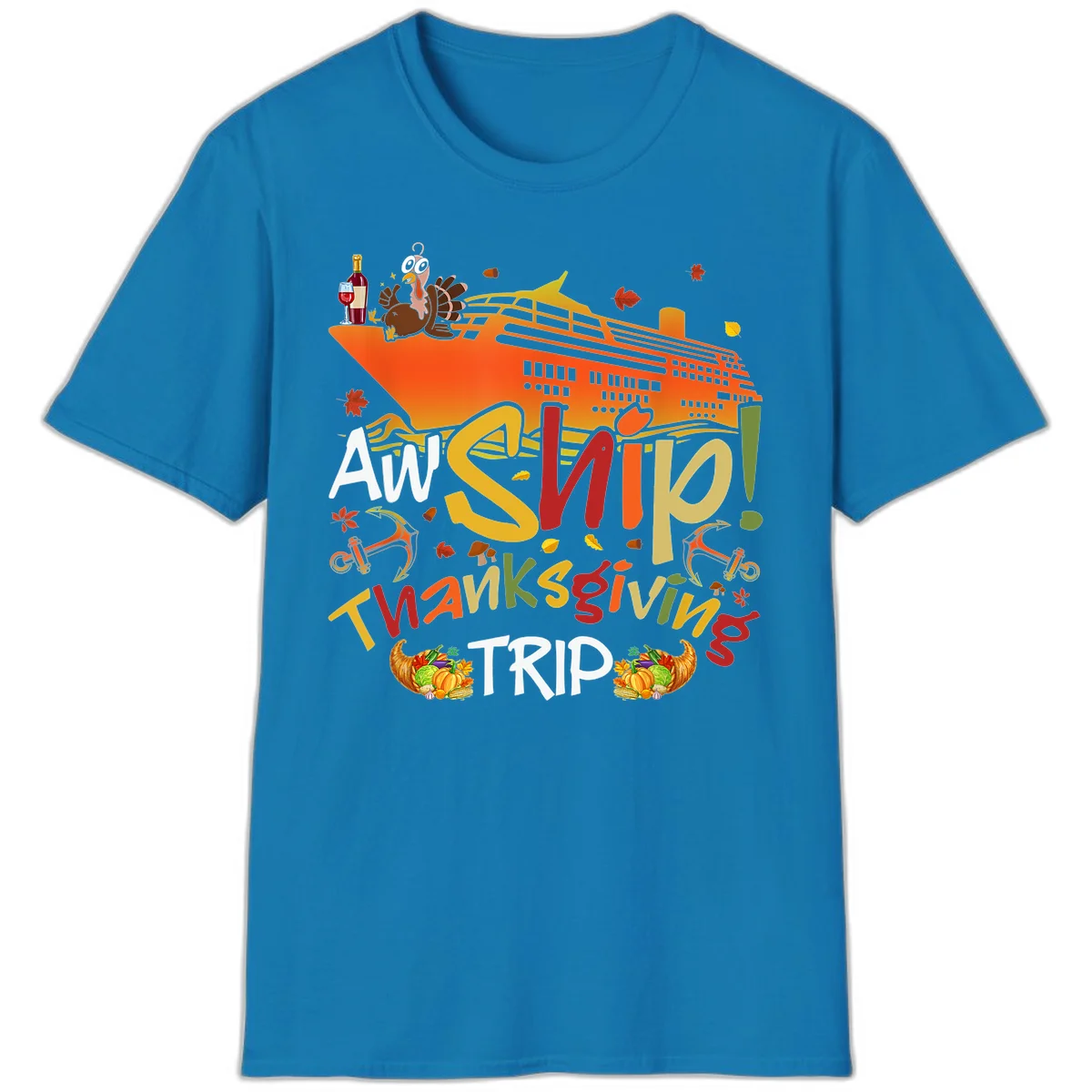 An Ship Thanksgiving Trip T-Shirt in Sapphire