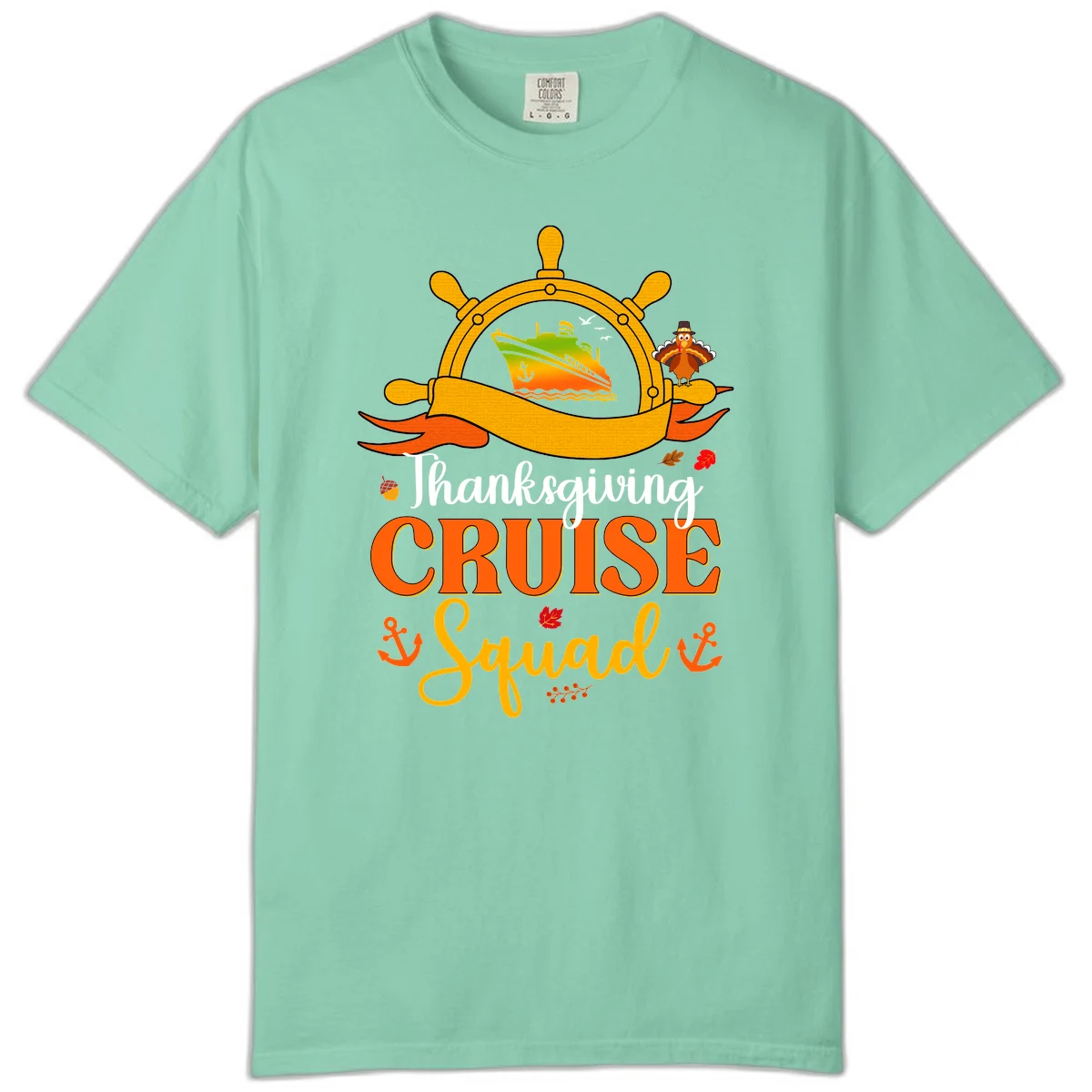 Thanksgiving Cruise Squad Comfort Color Tee in Island Reef