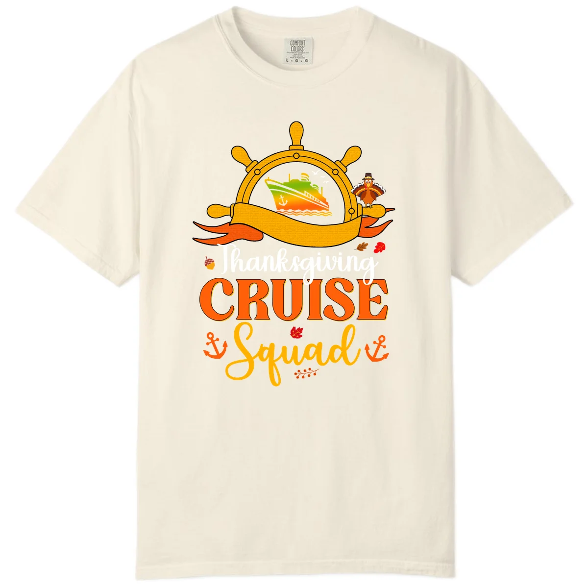 Thanksgiving Cruise Squad Comfort Color Tee in Ivory