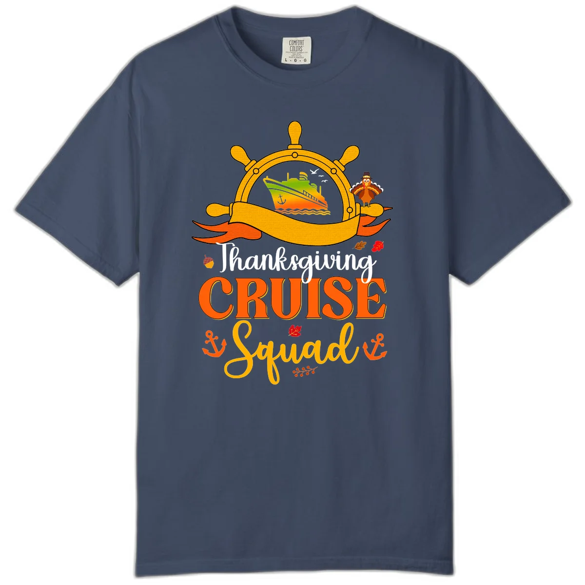 Thanksgiving Cruise Squad Comfort Color Tee in Midnight