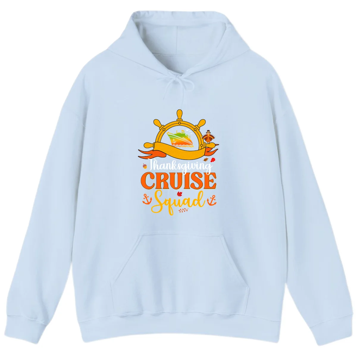 Thanksgiving Cruise Squad Hoodie in Light Blue