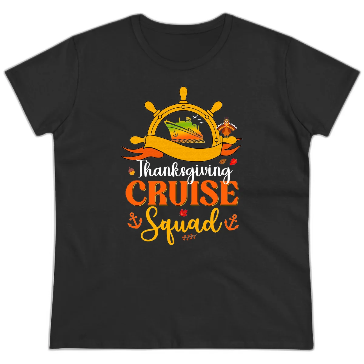 Thanksgiving Cruise Squad Ladies Tee in Black