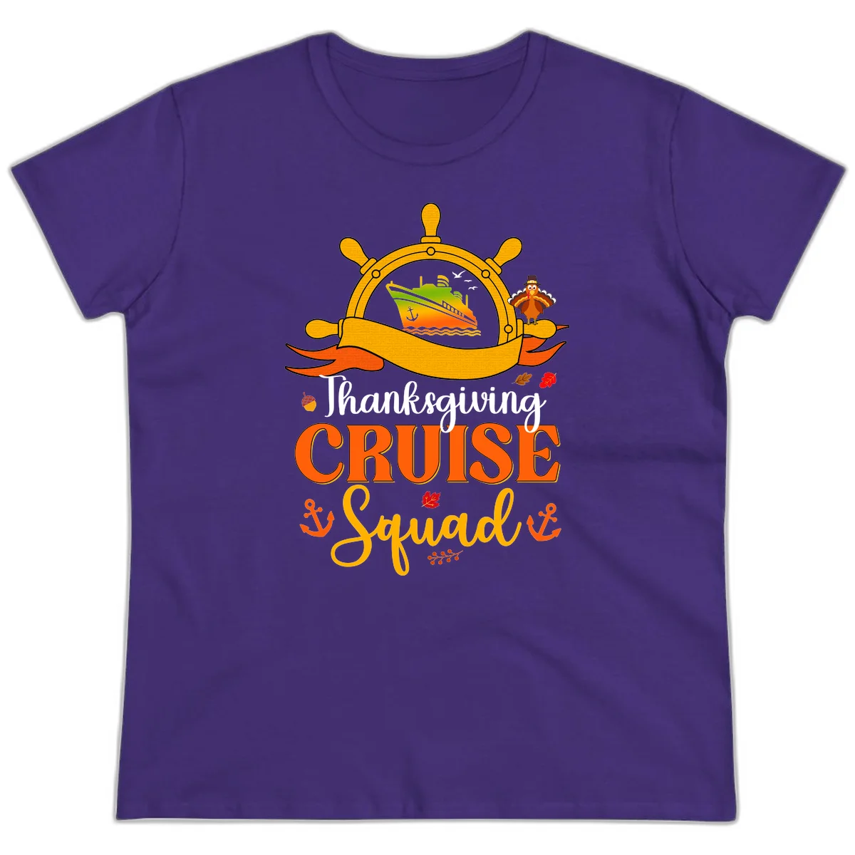 Thanksgiving Cruise Squad Ladies Tee in Purple
