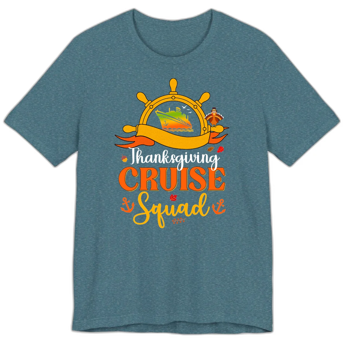 Thanksgiving Cruise Squad Premium T-Shirt in Heather Deep Teal