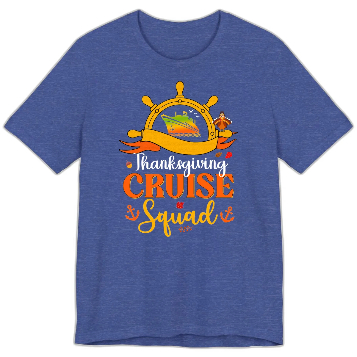 Thanksgiving Cruise Squad Premium T-Shirt in Heather True Royal