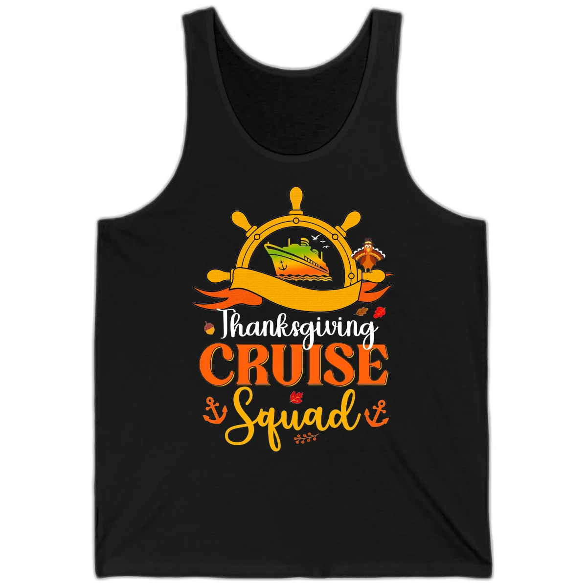 Thanksgiving Cruise Squad Tank Top in Black