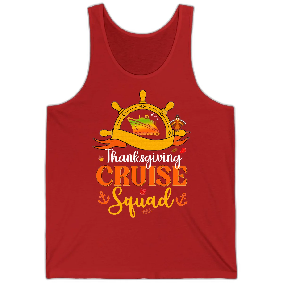 Thanksgiving Cruise Squad Tank Top in Red