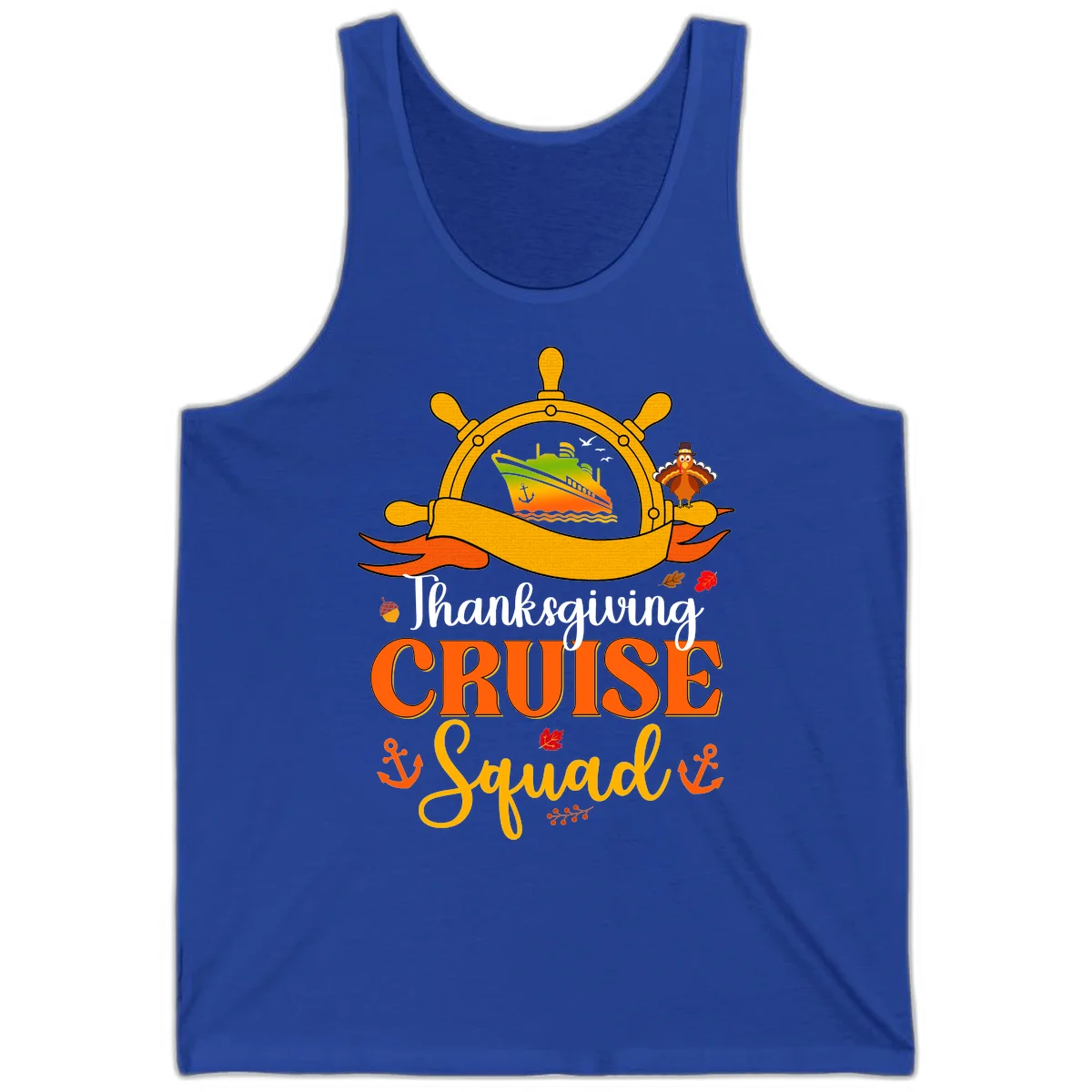 Thanksgiving Cruise Squad Tank Top in True Royal
