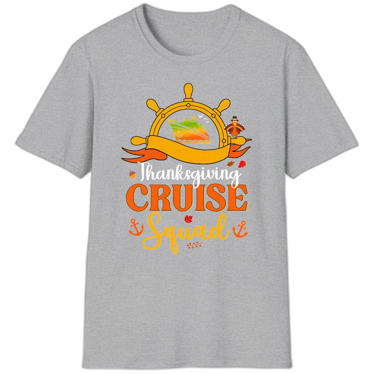Thanksgiving Cruise Squad T-Shirt in Sport Grey