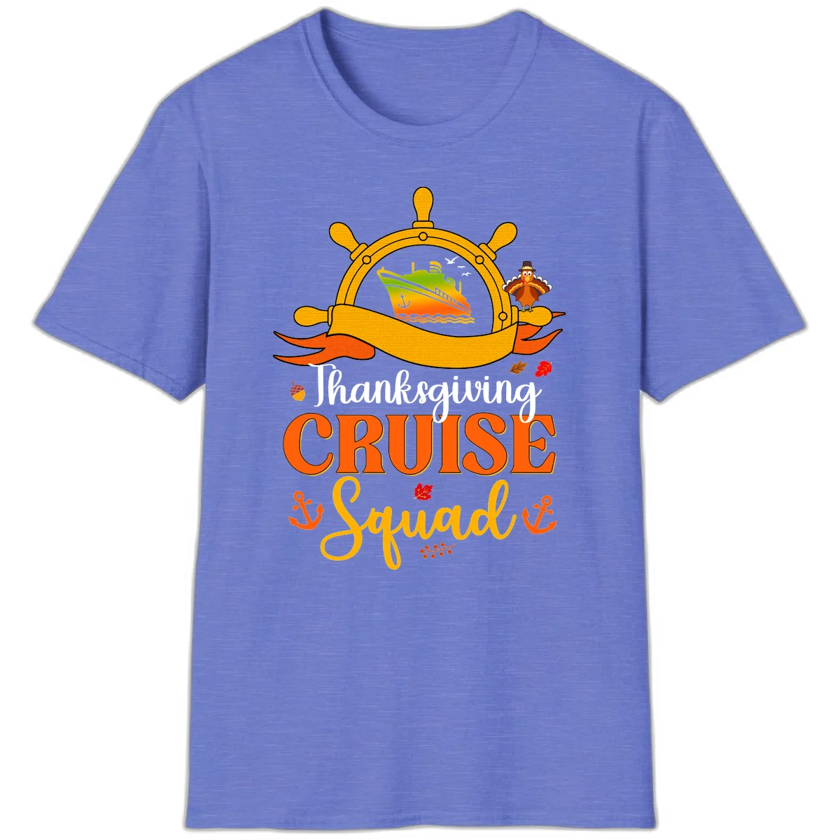 Thanksgiving Cruise Squad T-Shirt in Heather Royal