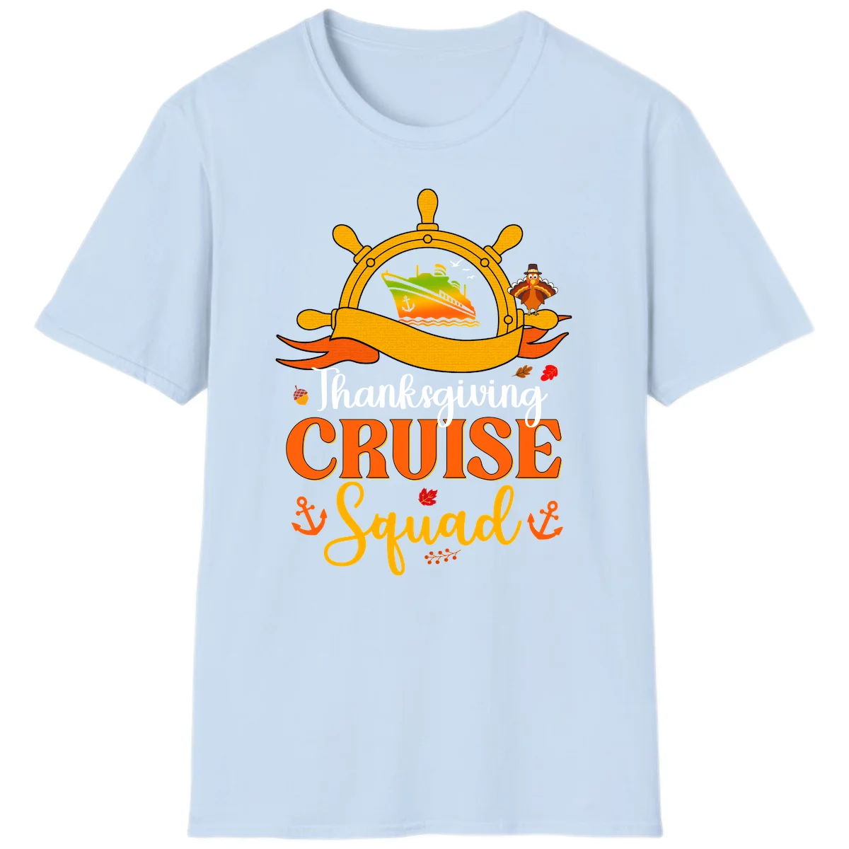 Thanksgiving Cruise Squad T-Shirt in Light Blue