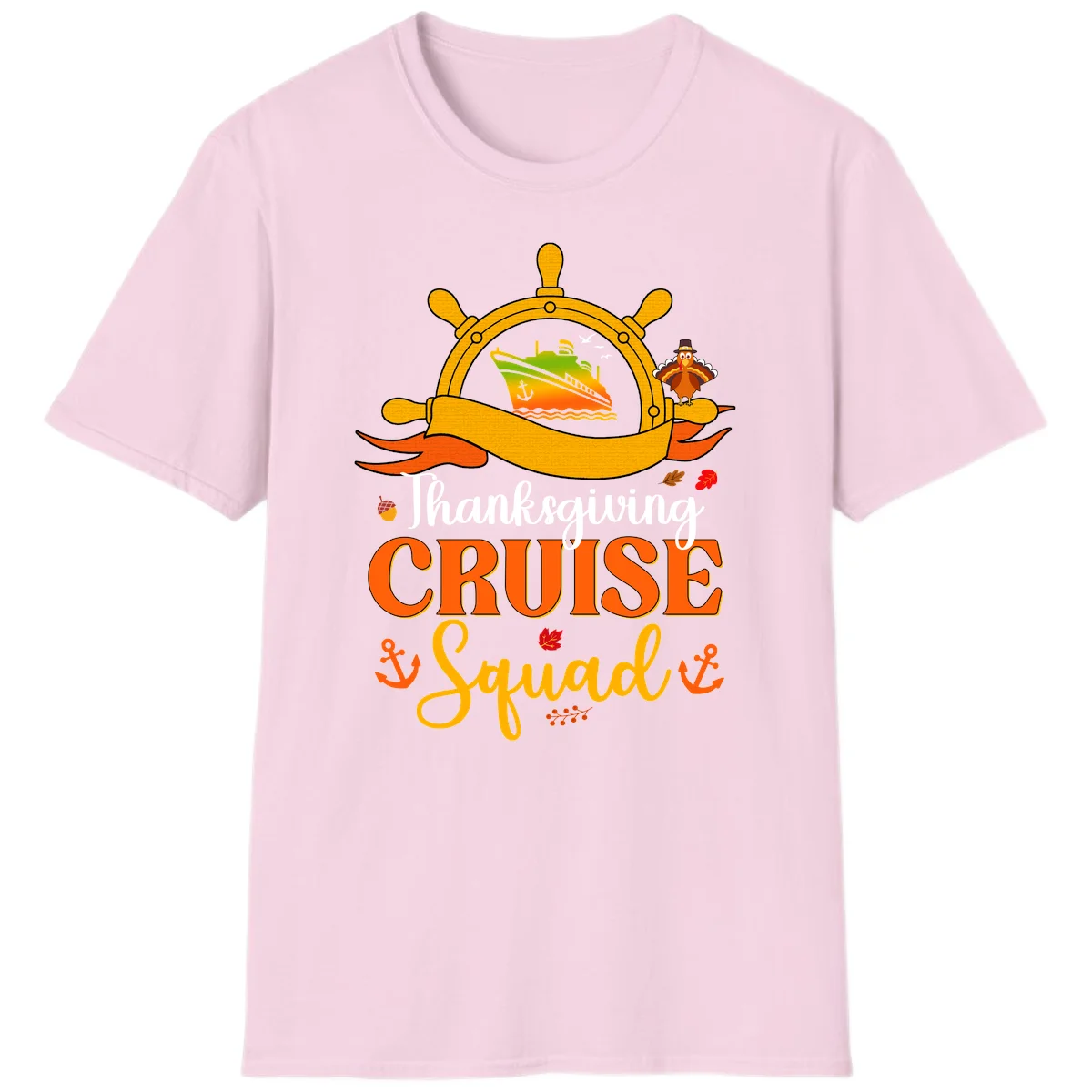 Thanksgiving Cruise Squad T-Shirt in Light Pink
