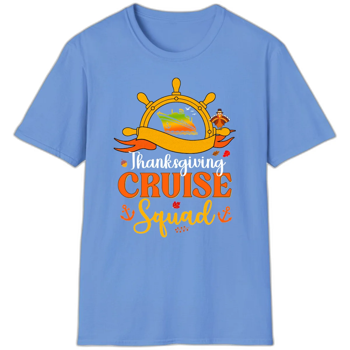 Thanksgiving Cruise Squad T-Shirt in Carolina Blue
