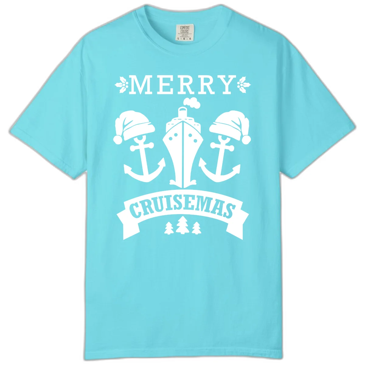 Merry Cruisemas Nautical Holiday Comfort Color in Lagoon Blue